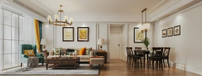 美式客餐厅3D模型下载